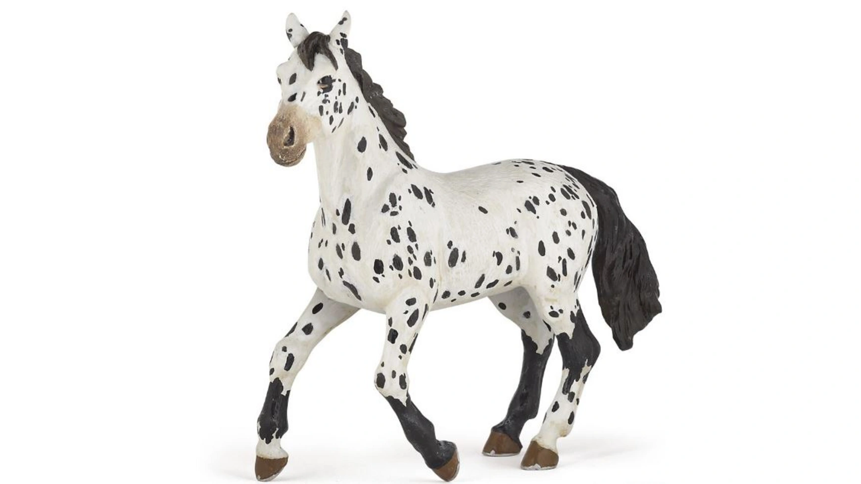 papo коллекционная фигурка серия рыцари турнирная лошадь 39945 Лошадь аппалуза черная Papo