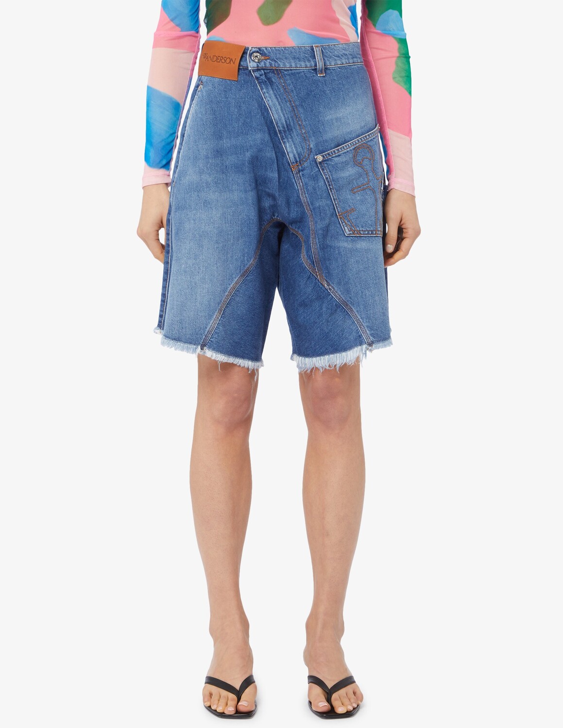 

Перекрученные джинсовые шорты JW Anderson, синий