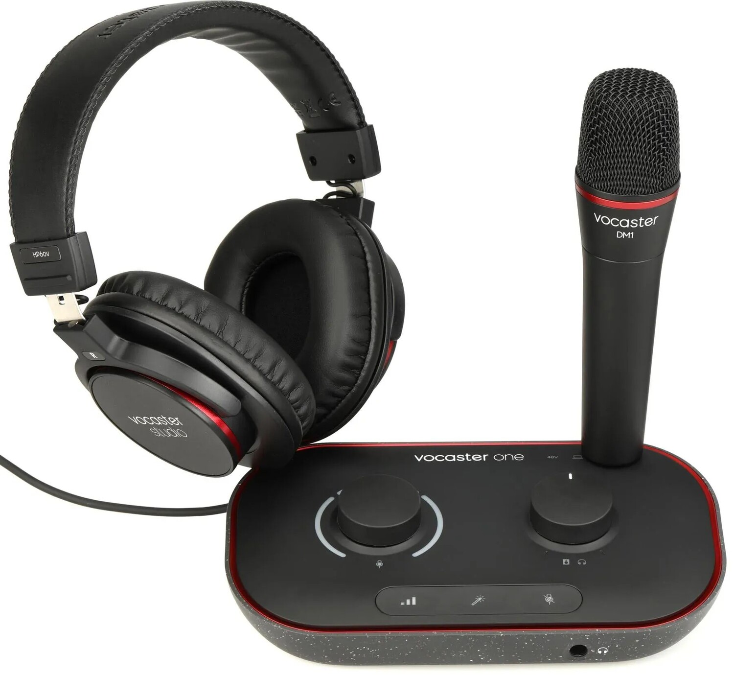 

Комплект аудиоинтерфейса Focusrite Vocaster One Studio USB-C для подкастинга