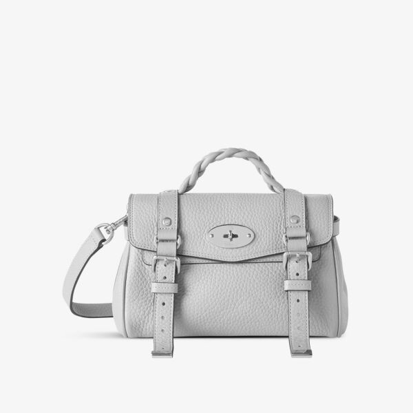 

Миниатюрная кожаная сумка-саквояж Alexa Mulberry, серый