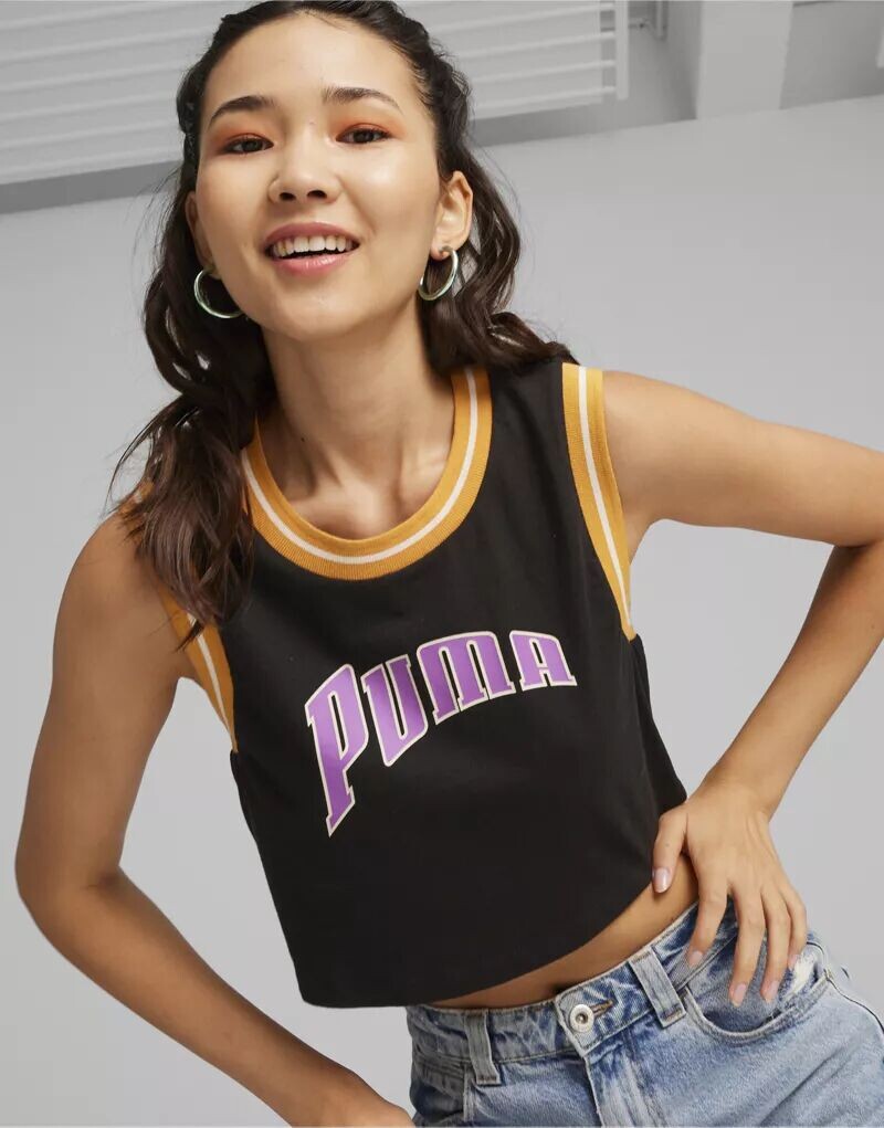 

Укороченный топ Puma Graphic черного цвета