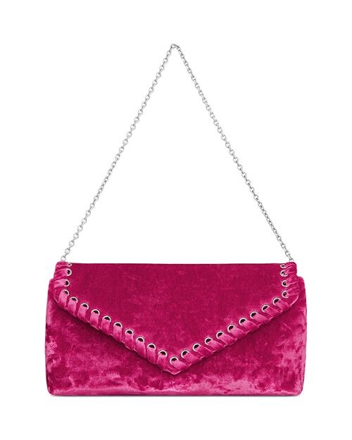 

Бархатный клатч с вышивкой Rebecca Minkoff, цвет Pink