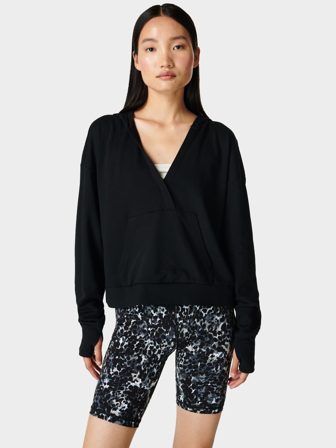 

Свободная толстовка с капюшоном Sweaty Betty After Class, черная, Черный