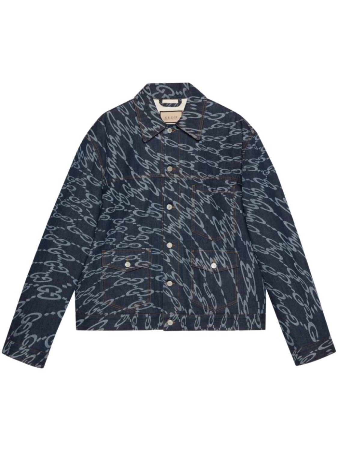 Джинсовая куртка Wavy с логотипом GG Gucci, синий