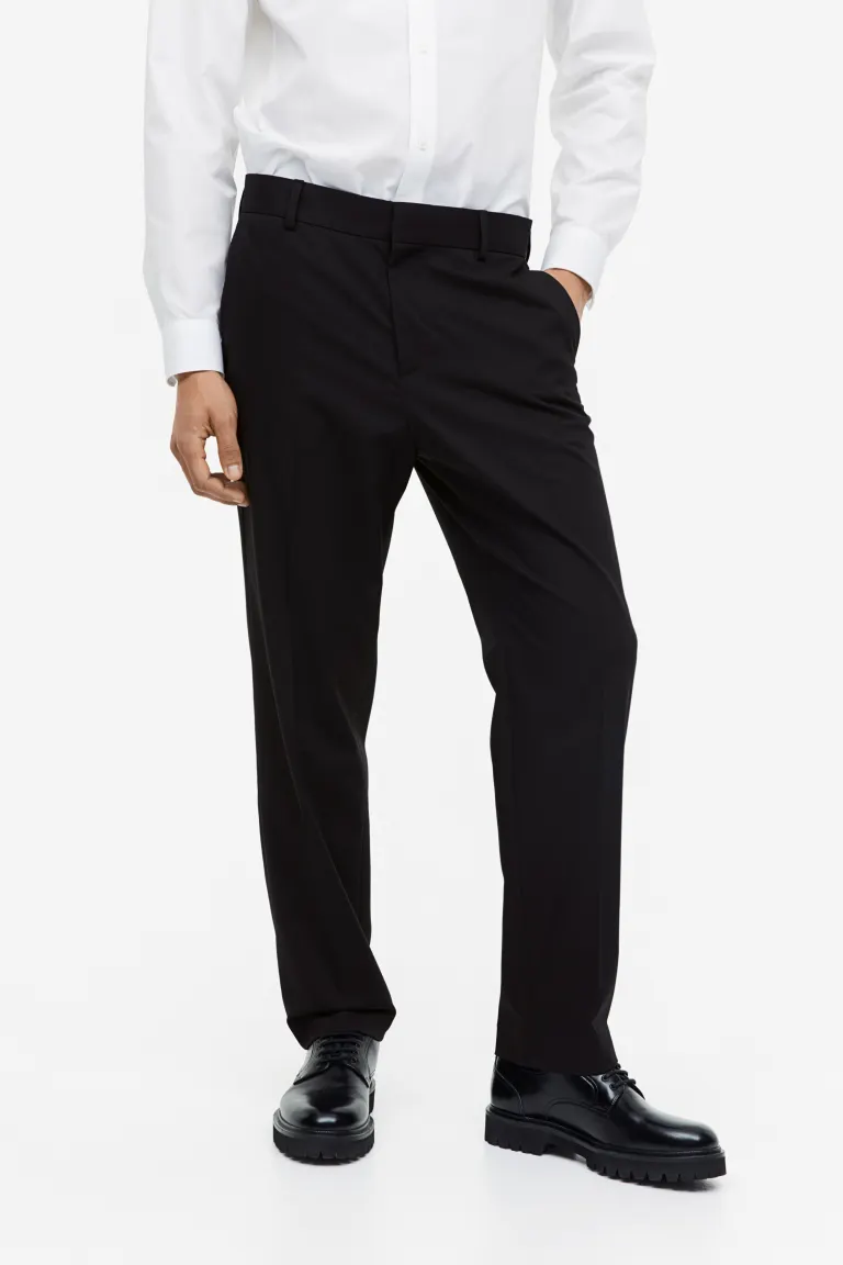 Деловые брюки стандартного кроя H&M, черный
