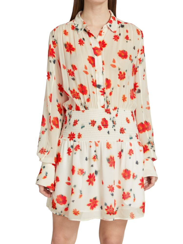 

Платье Bailey со сборками и цветочным принтом Rag & Bone, цвет White Floral
