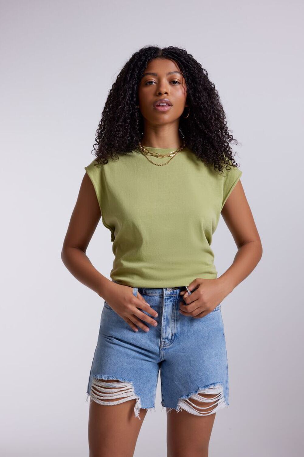 

Футболка с расслабленными мышцами Forever 21, шалфей