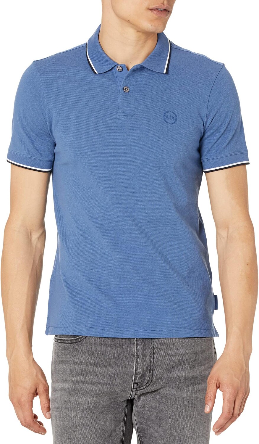 

Рубашка-поло Slim Fit Pique Logo Polo Armani Exchange, цвет True Navy