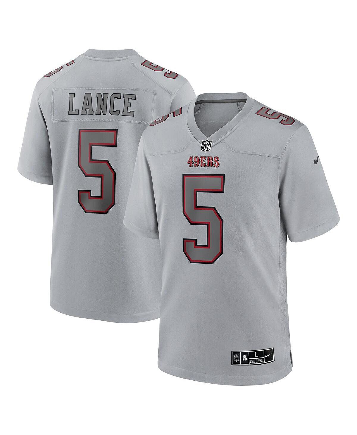 

Мужское джерси Trey Lance Grey San Francisco 49ers Atmography Fashion Game Nike