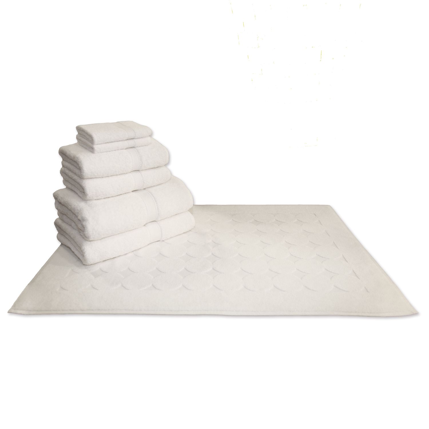 Линум Текстиль для дома махровый 7 шт. Набор банных полотенец и ковриков для ванной с геометрическим узором