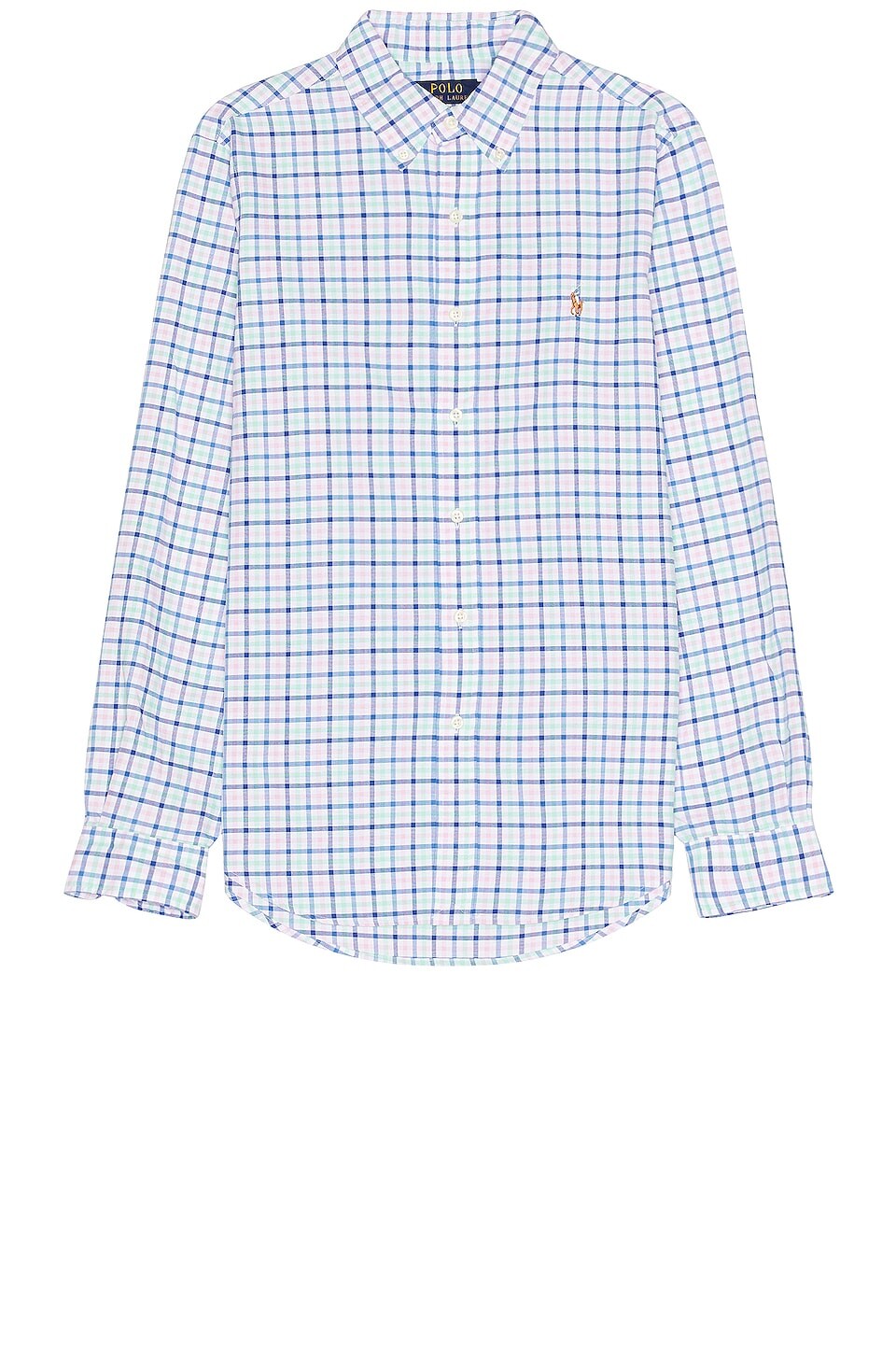 

Рубашка Polo Ralph Lauren Oxford Long Sleeve, цвет Blue, Green, & New Rose Multi