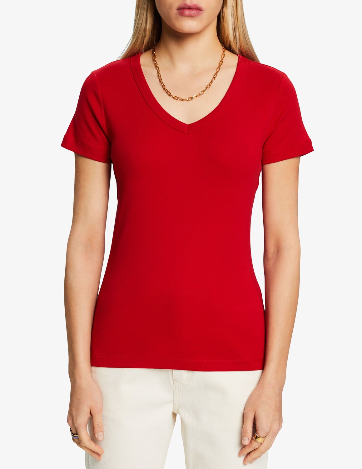 

Хлопковая футболка ESPRIT, красный