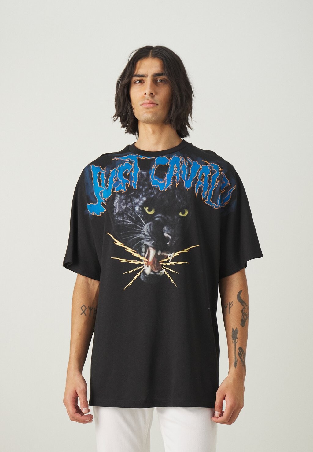 

Футболка с принтом Face Panther Just Cavalli, черный