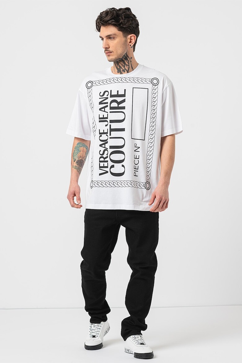 

Хлопковая футболка свободного кроя Versace Jeans Couture, белый