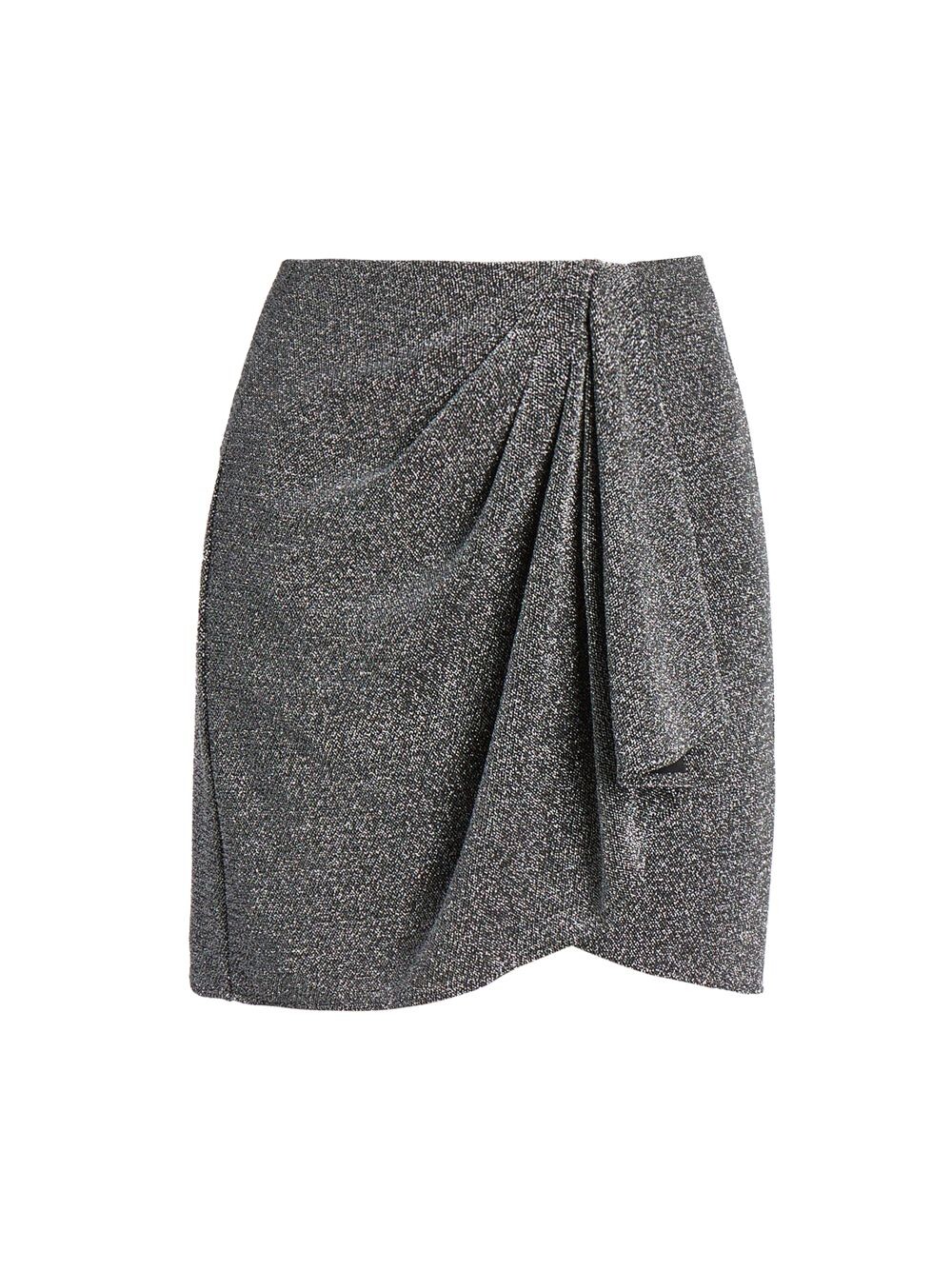 

Блестящая мини-юбка с драпировкой Bergen Isabel Marant Étoile, серебряный