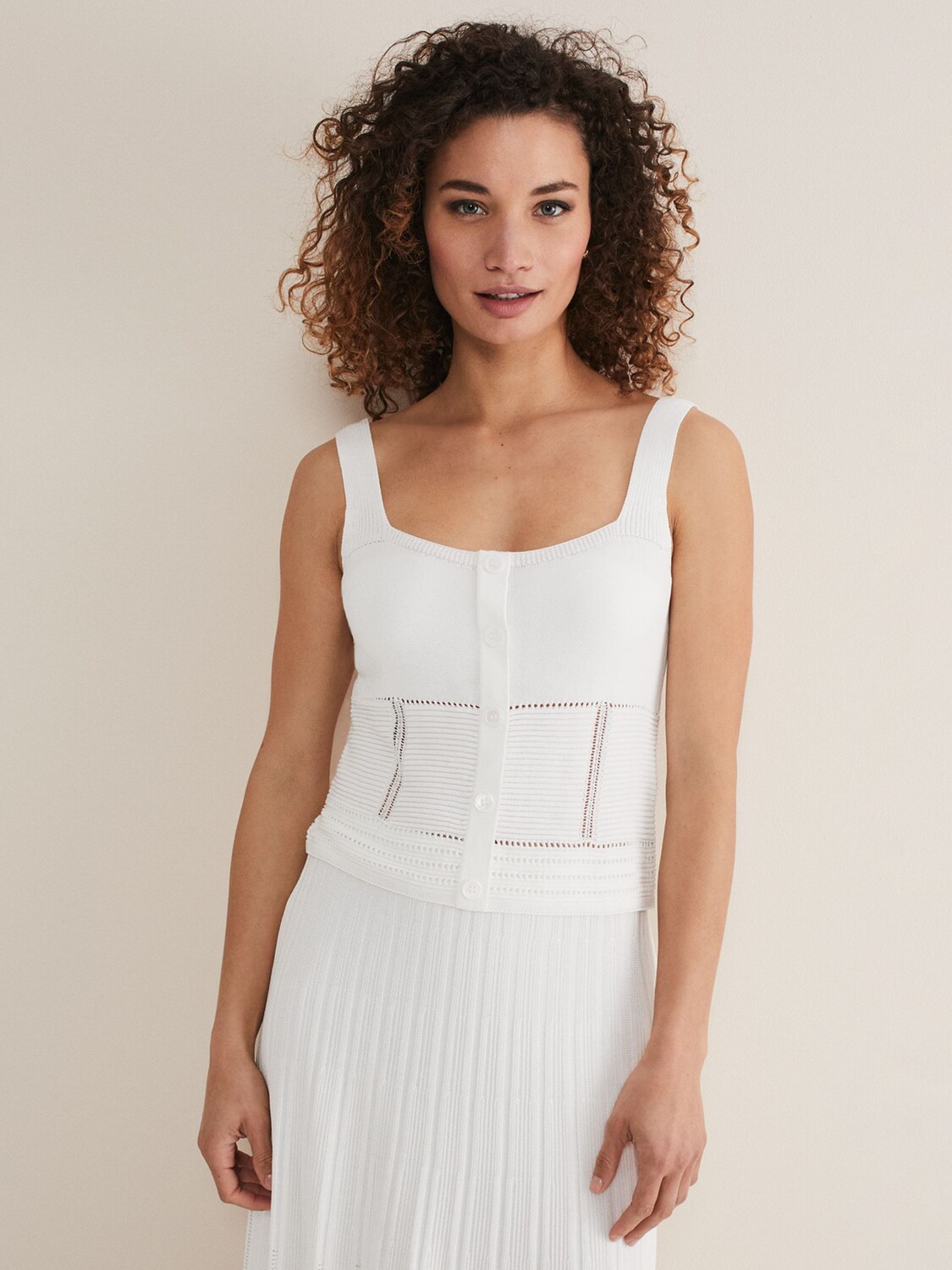 

Жилет Phase Eight Clara Knit Co-Ord, белый