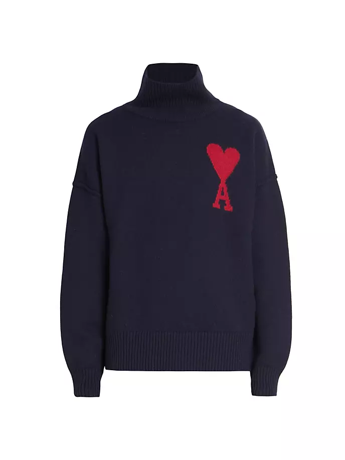 

Свитер с высоким воротником Ami De Coeur Ami Paris, синий