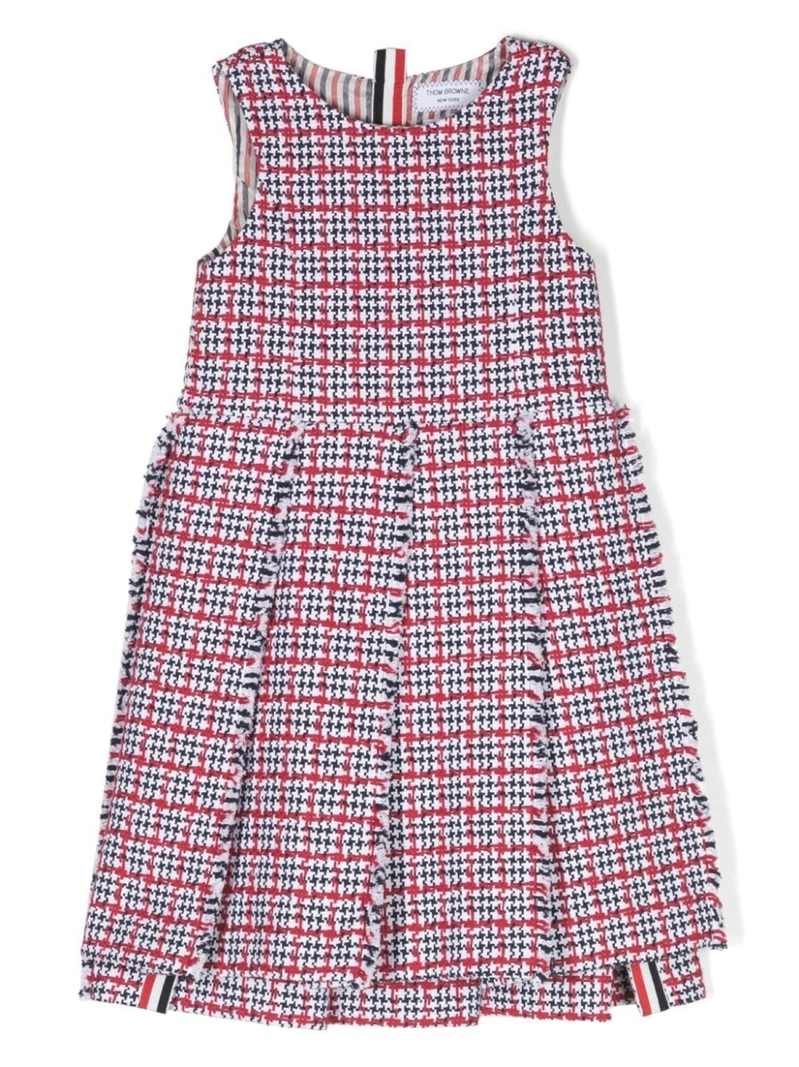 

Thom Browne твидовое платье-рубашка с косым воротником, красный