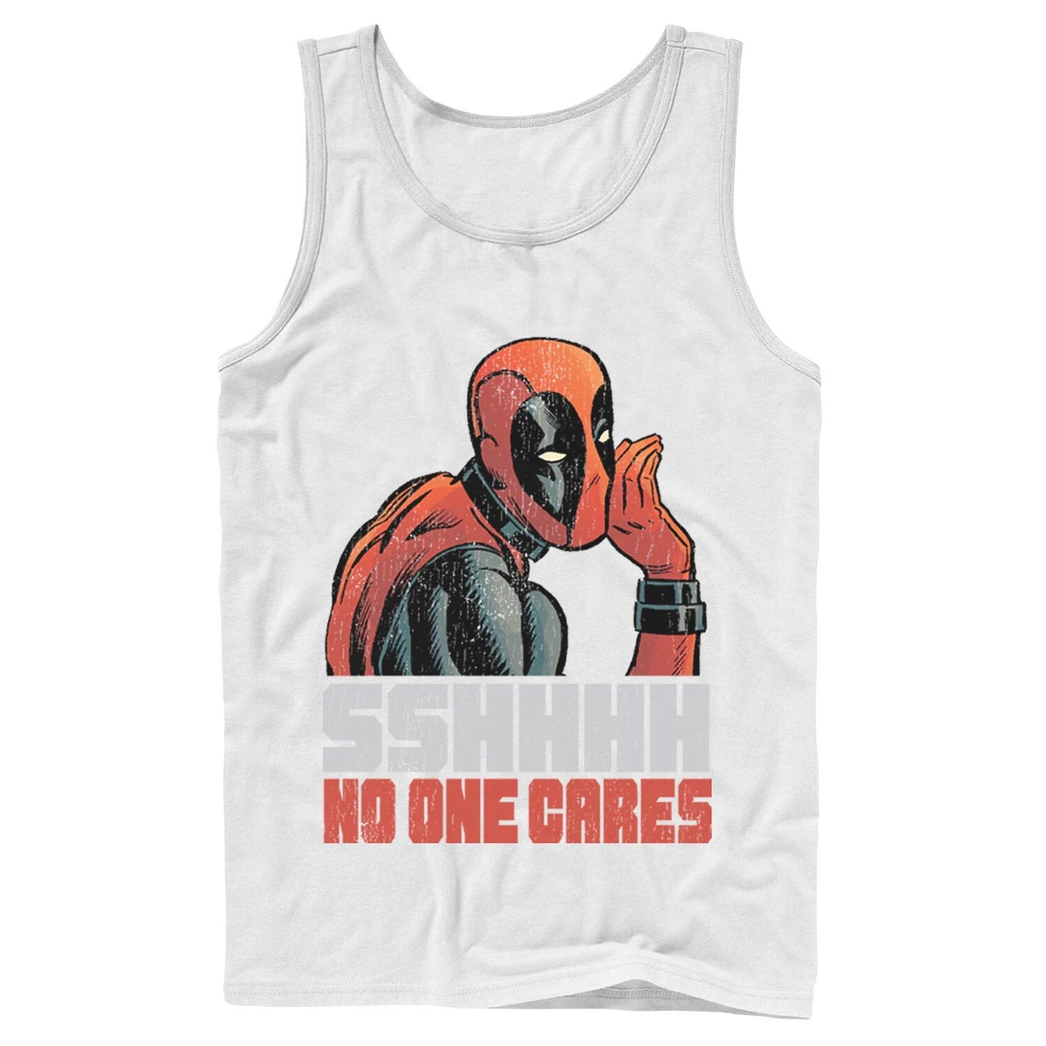 

Мужская майка Marvel Deadpool SHHH No One Cares Whisper Tank Licensed Character
