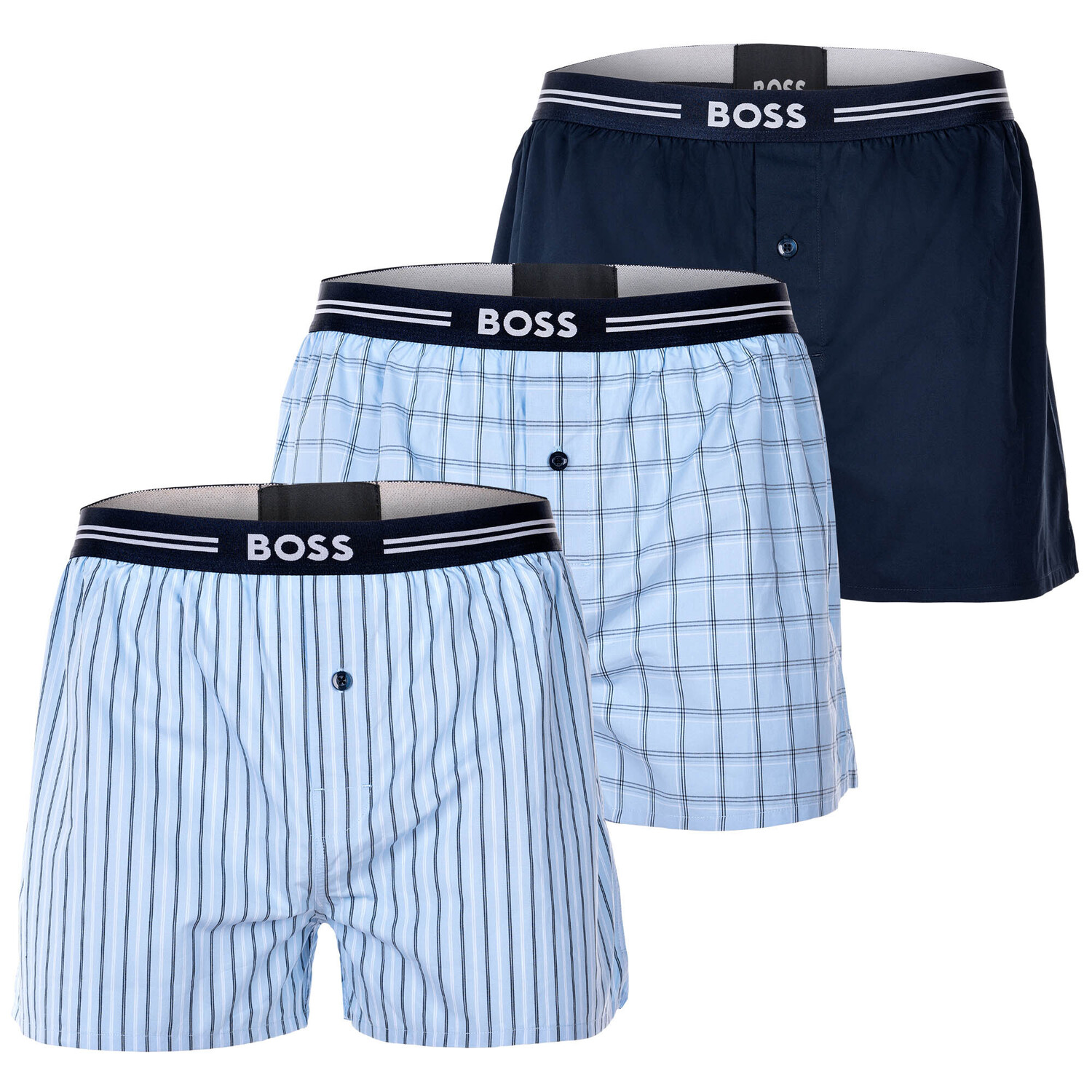 Боксеры BOSS Web-Boxershorts 3 шт, цвет Hellblau/Marine