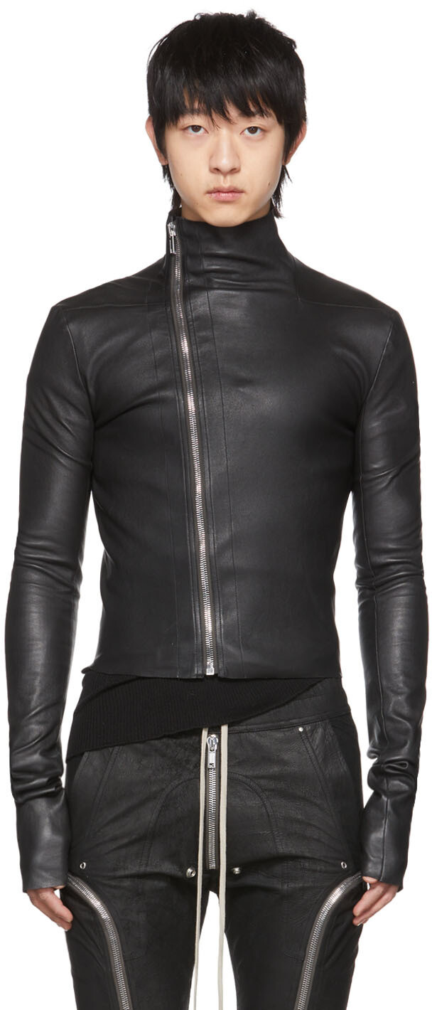 

Черная кожаная куртка Gary Rick Owens, цвет Black