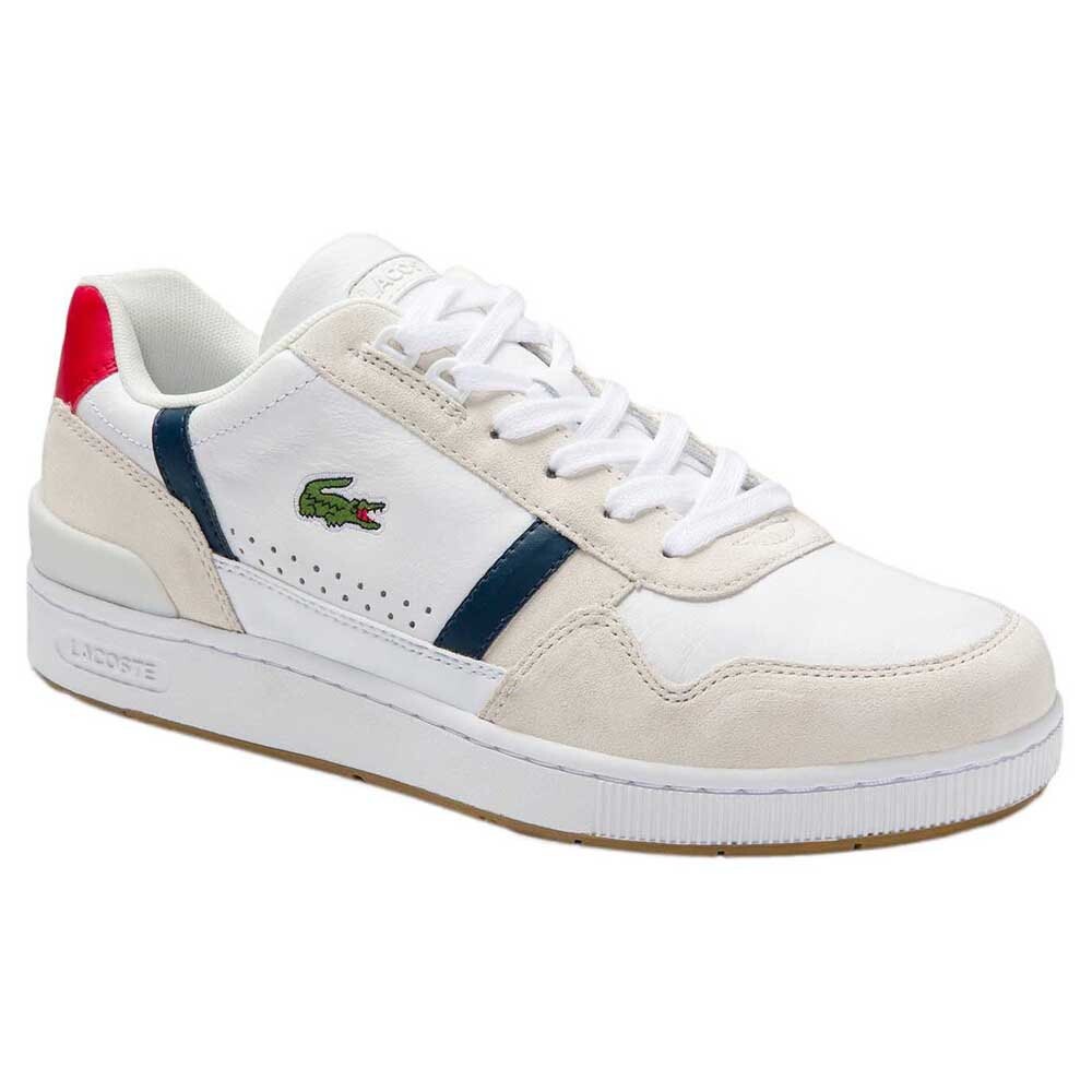 

Кроссовки Lacoste T-Clip Tricolour Leather Suede, белый