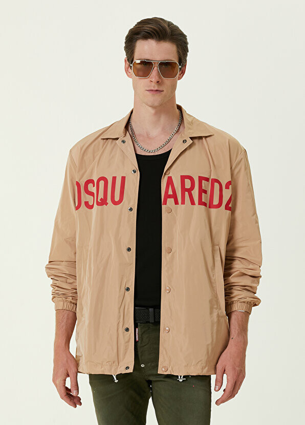 

Бежевая верхняя рубашка с логотипом Dsquared2