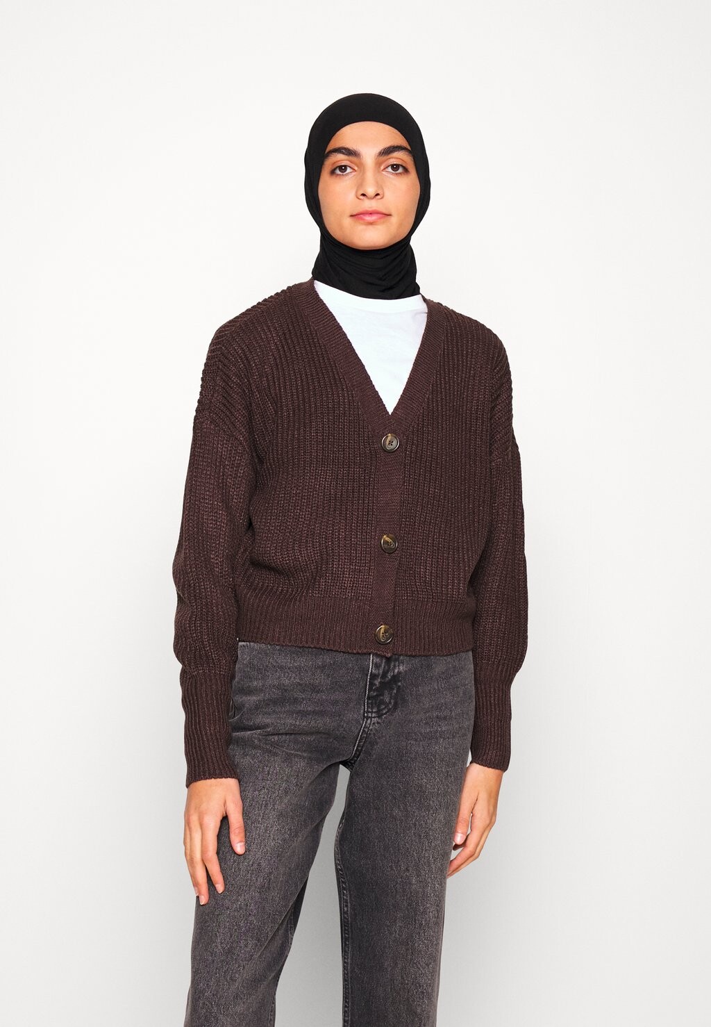 

Кардиган Vero Moda Vmlea Ls V Neck Cuff Noos, кофе в зернах, Коричневый