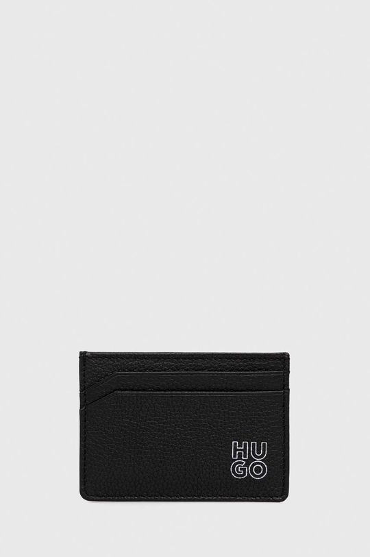 Кожаный футляр для кредитных карт Hugo, черный