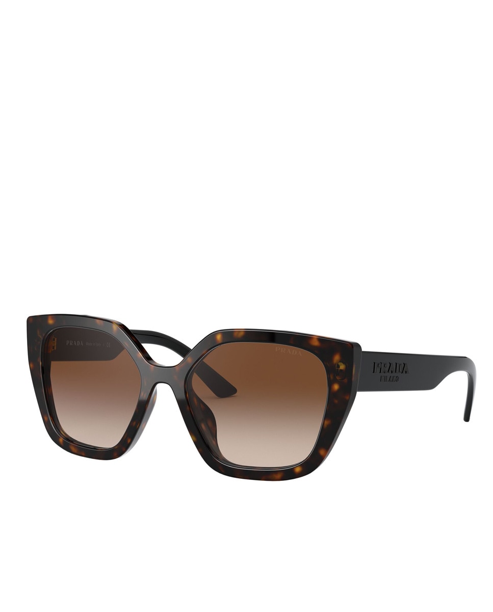 цена Гавана коричневые прямоугольные солнцезащитные очки Prada, коричневый