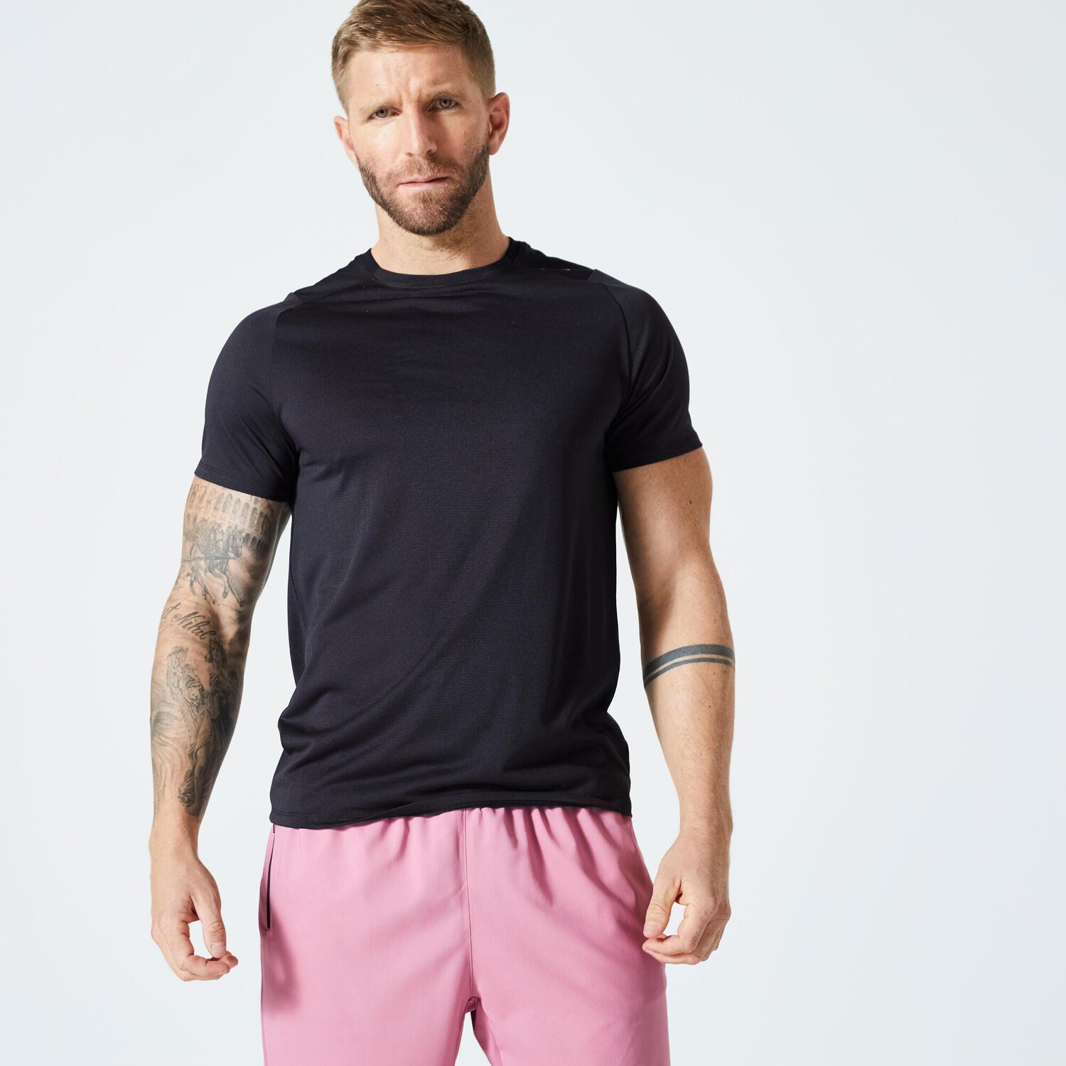 

Дышащая футболка для фитнеса Decathlon Regular с круглым вырезом Domyos, черный