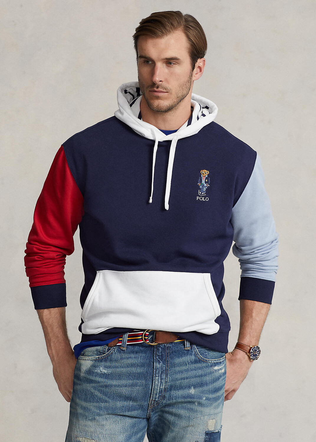 

Худи из флиса с цветными блоками Polo Bear