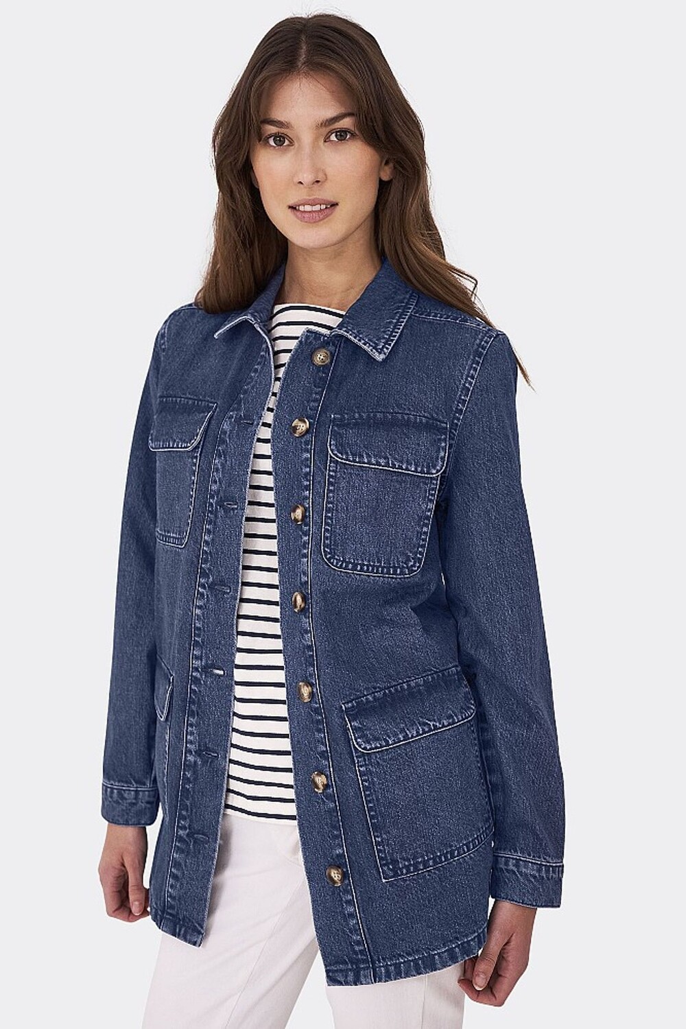 

Синяя хлопковая куртка Crew Clothing Company, синий