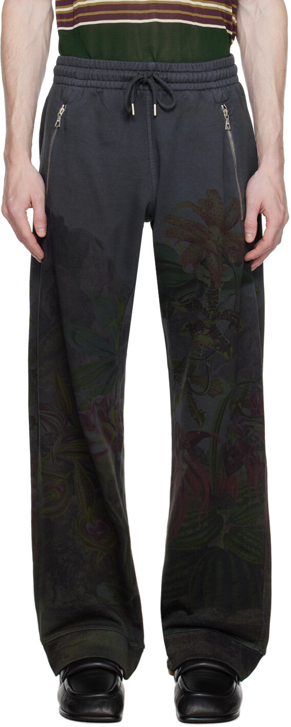 

Черные спортивные штаны с принтом Dries Van Noten