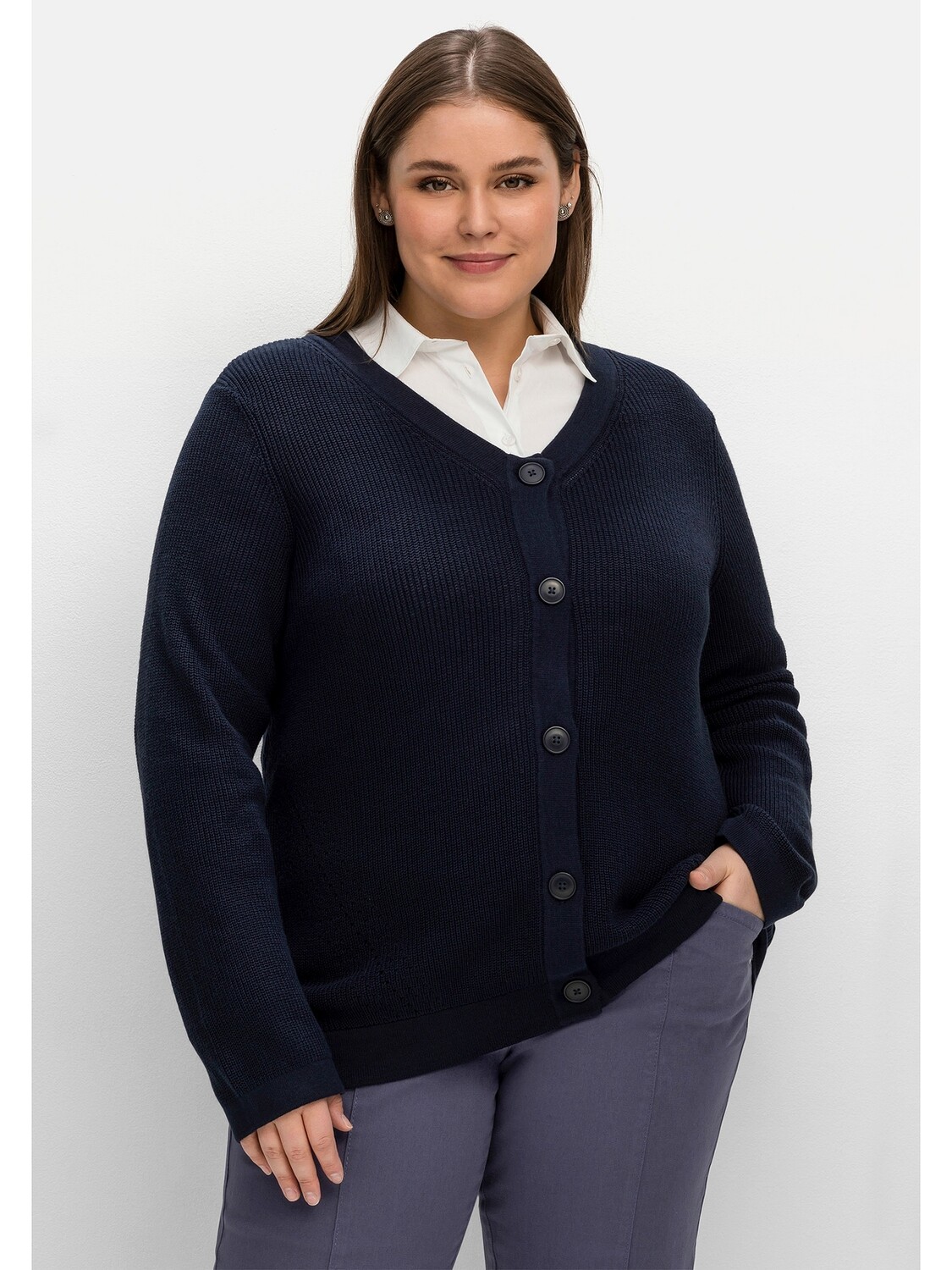 

Кардиган sheego Strickjacke, ночной синий