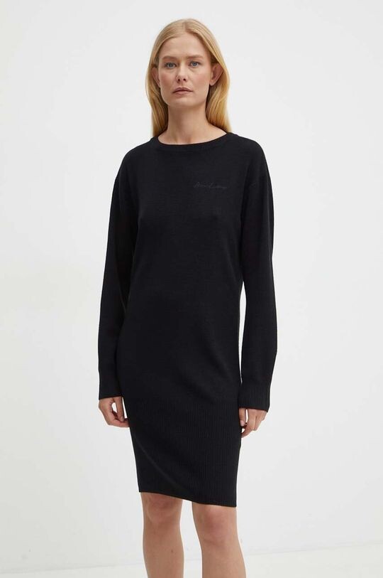 

Платье из смесовой шерсти Armani Exchange, черный