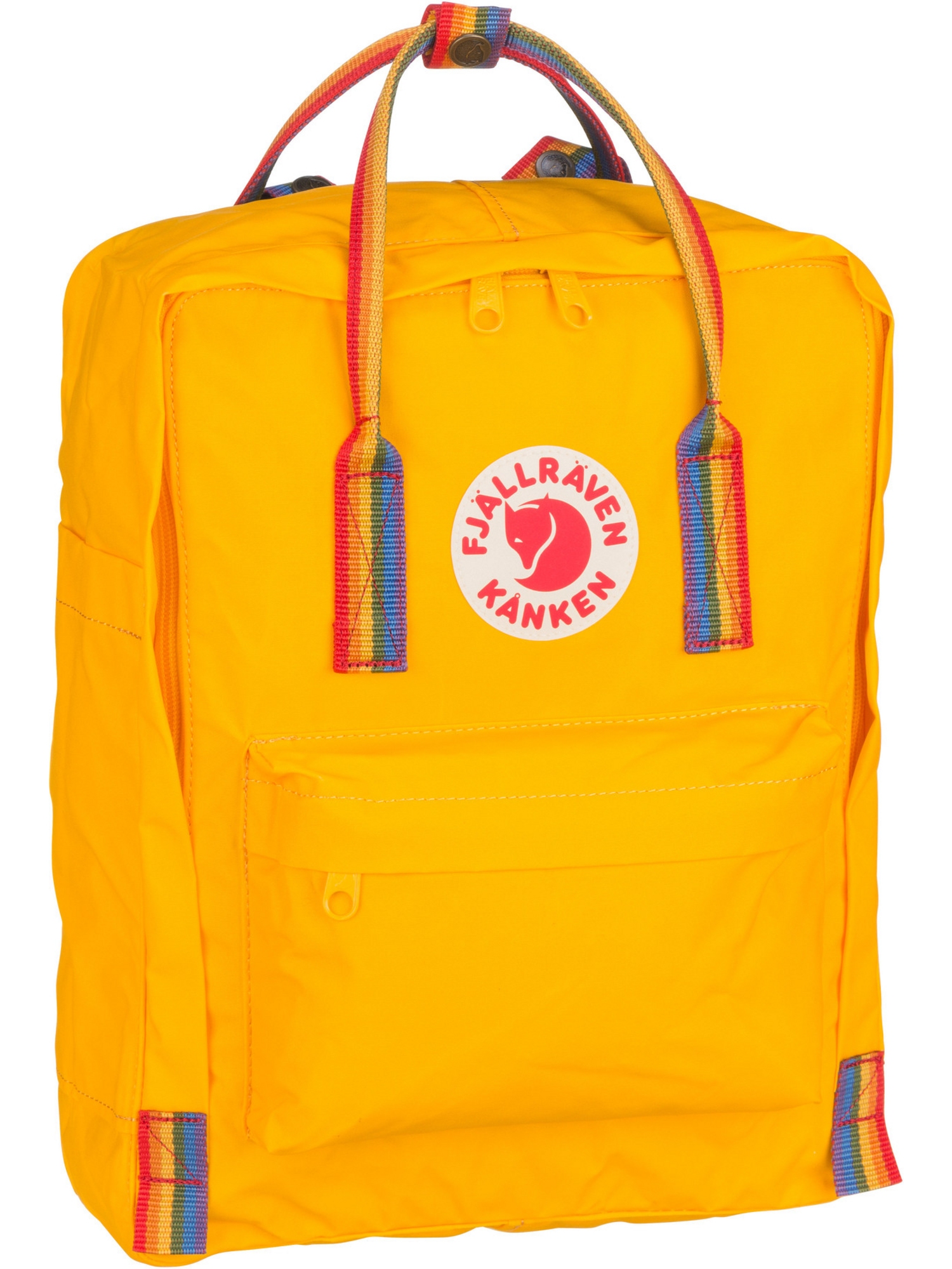 Рюкзак FJÄLLRÄVEN/Backpack Kanken Rainbow, цвет Warm Yellow/Rainbow Pattern цена и фото