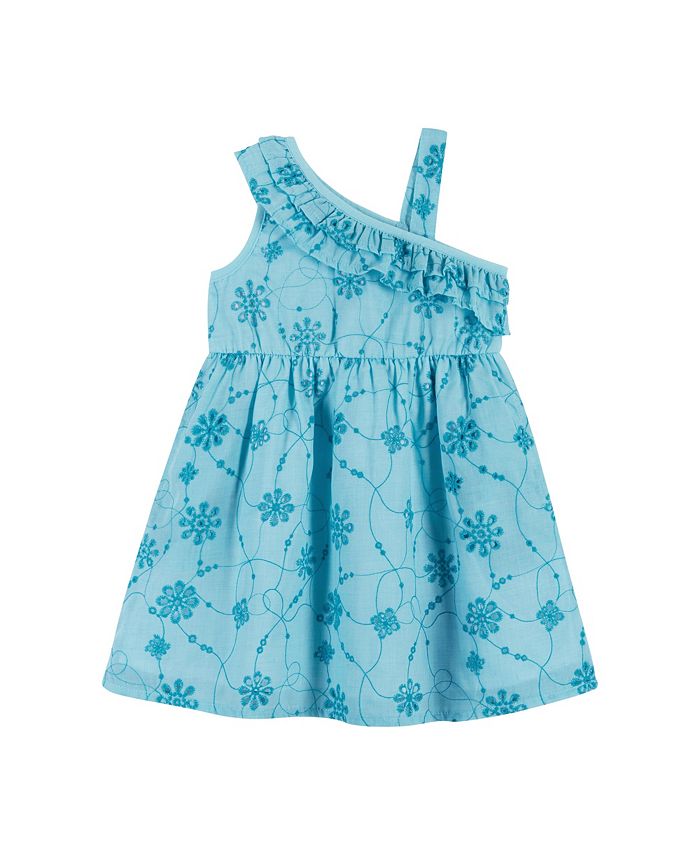 цена Платье для маленьких девочек с рюшами и люверсами Andy & Evan, синий