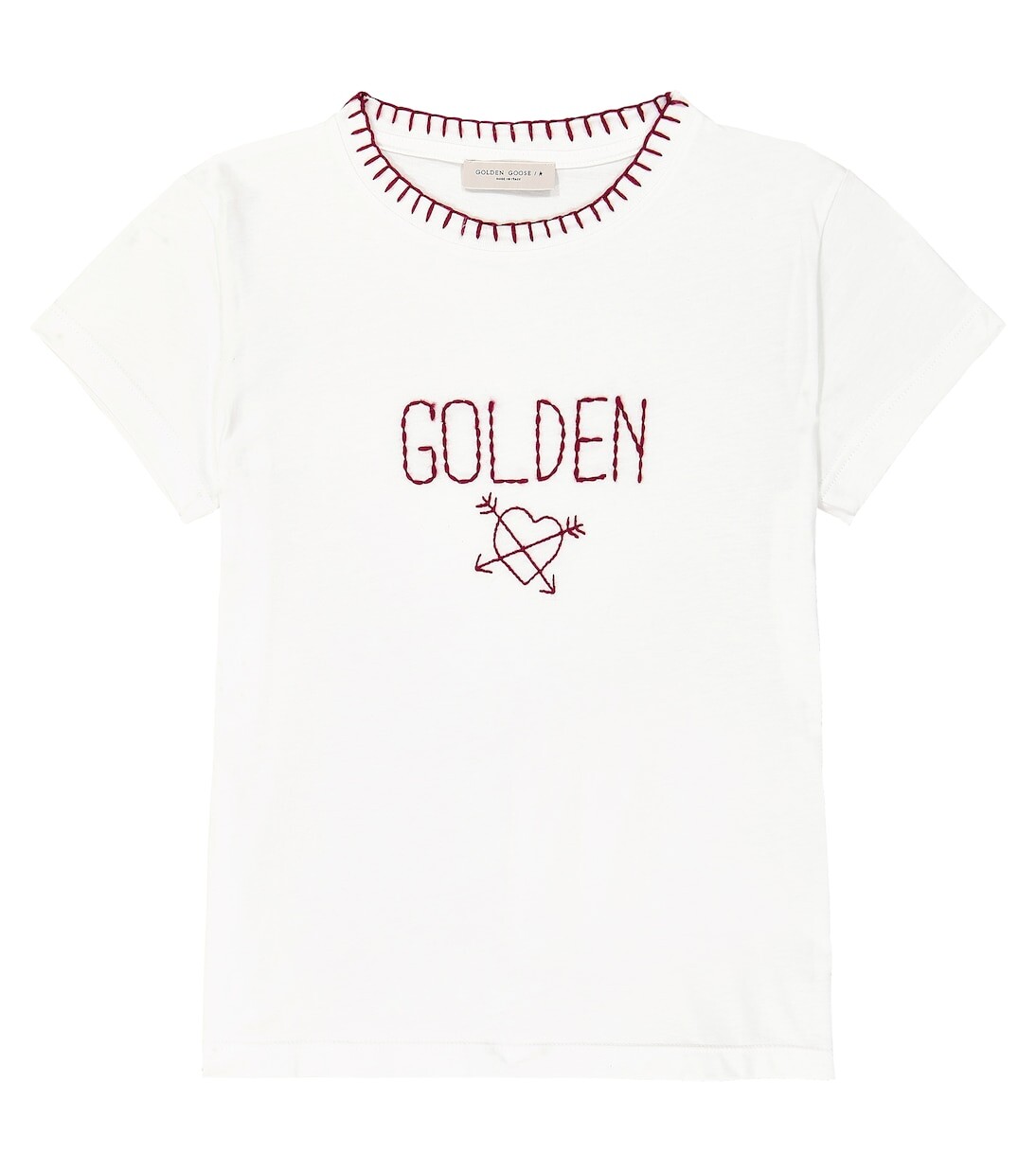 

Футболка из хлопкового джерси с логотипом journey Golden Goose Kids, белый