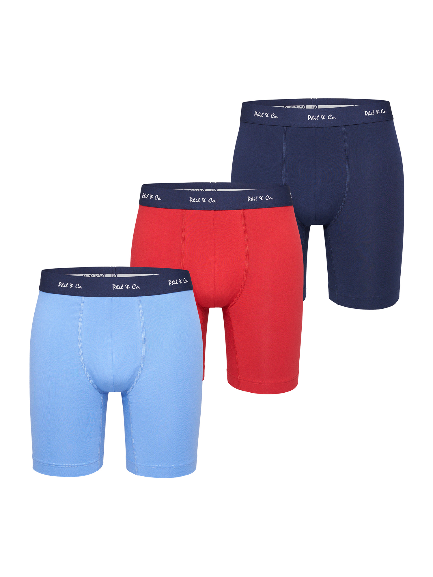 Боксеры Phil & Co Berlin Retro Pants Jersey Long Boxer, цвет red+blue+navy
