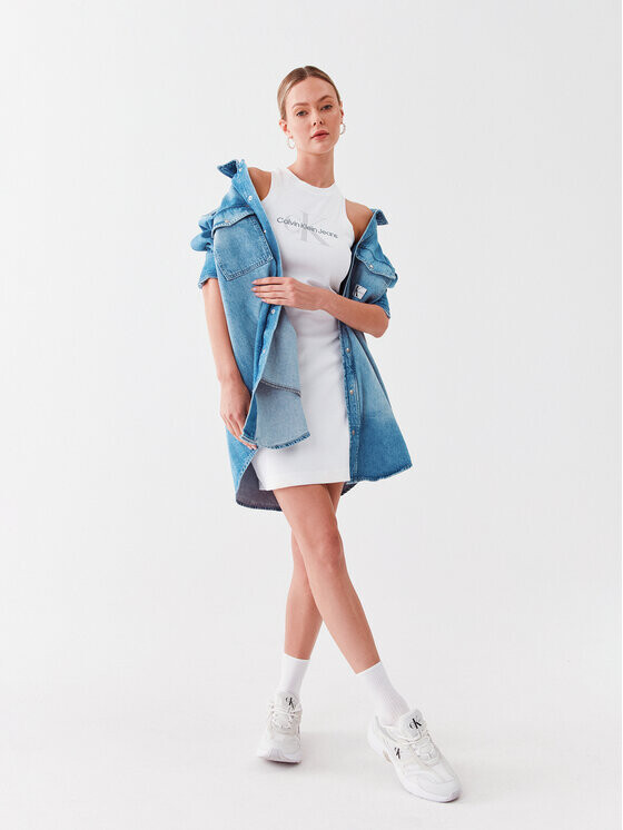 

Платье на каждый день приталенного кроя Calvin Klein, белый