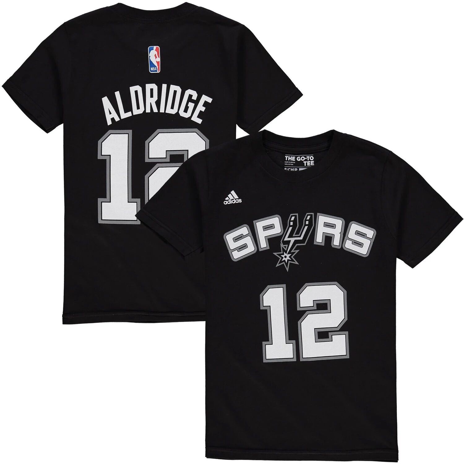 

Молодежная футболка LaMarcus Aldridge Black San Antonio Spurs Game Time с плоским именем и номером Outerstuff