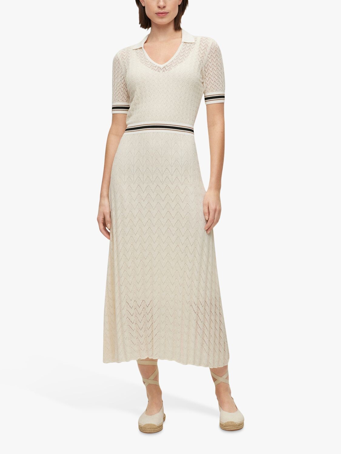 

Трикотажное платье HUGO BOSS Faselia, открытое белое