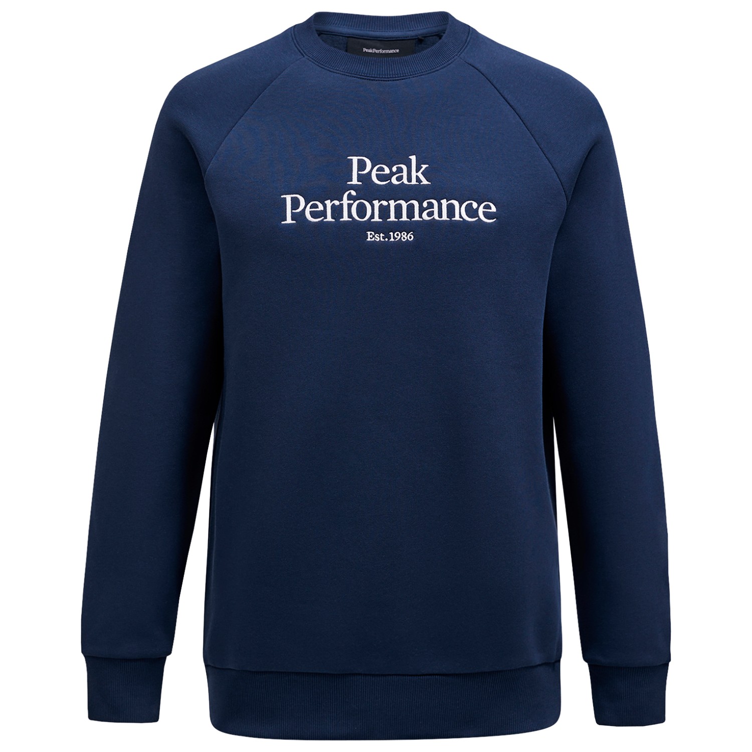 толстовка original crew peak performance цвет grey melange black Пуловер Peak Performance Original Crew, цвет Blue Shadow/Offwhite