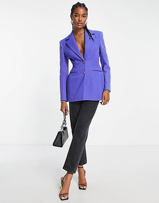 

Фиолетовый блейзер с завязкой на талии River Island