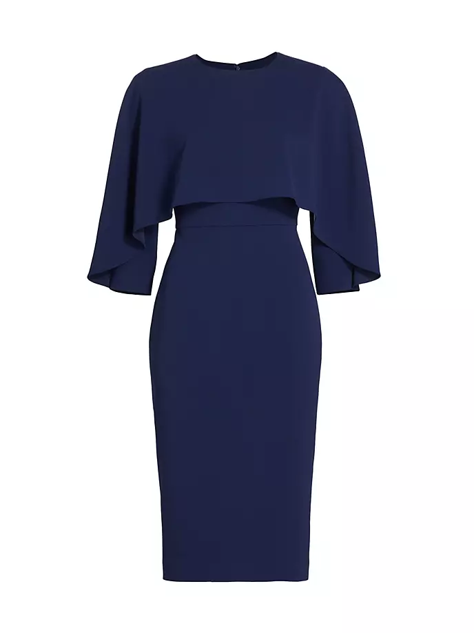 

Платье миди с накидкой и лифом Badgley Mischka, цвет marine