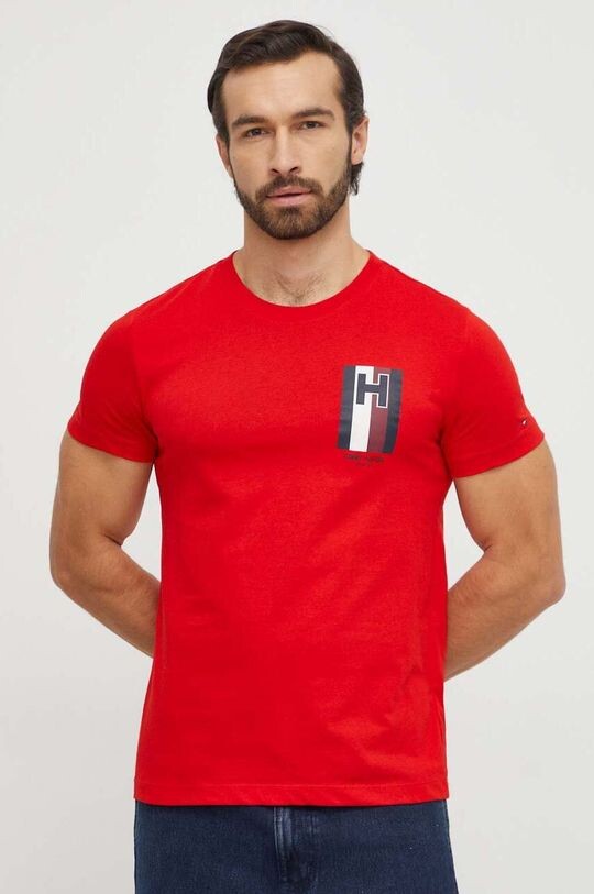

Хлопковая футболка Tommy Hilfiger, красный