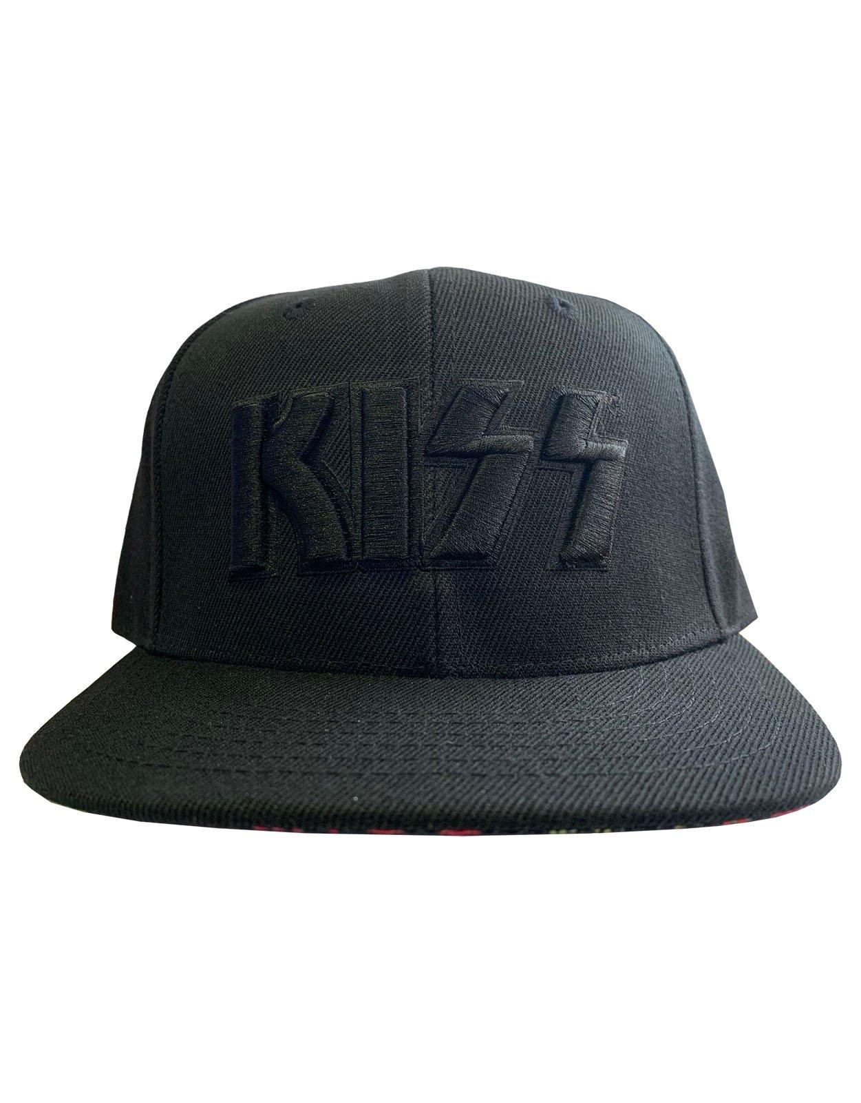 Бейсбольная кепка Snapback с принтом Neon Faces Brim KISS, черный фото