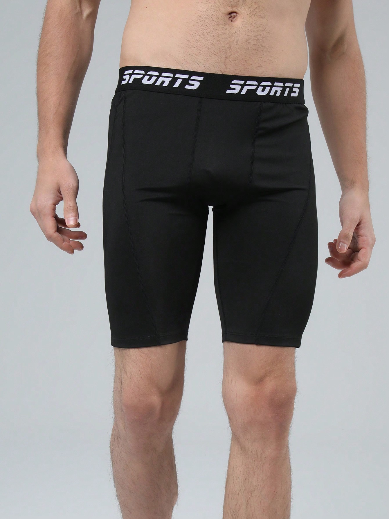 Мужские высокоэффективные компрессионные быстросохнущие спортивные шорты для бега, черный