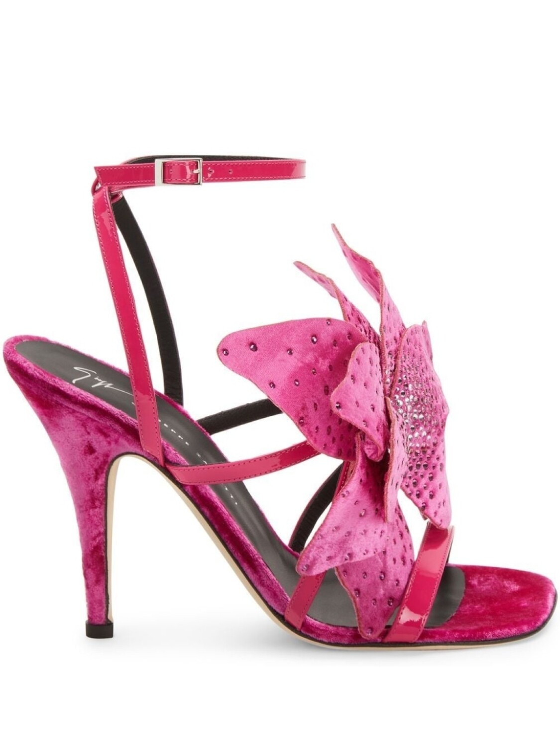 

Giuseppe Zanotti бархатные босоножки Florant, розовый